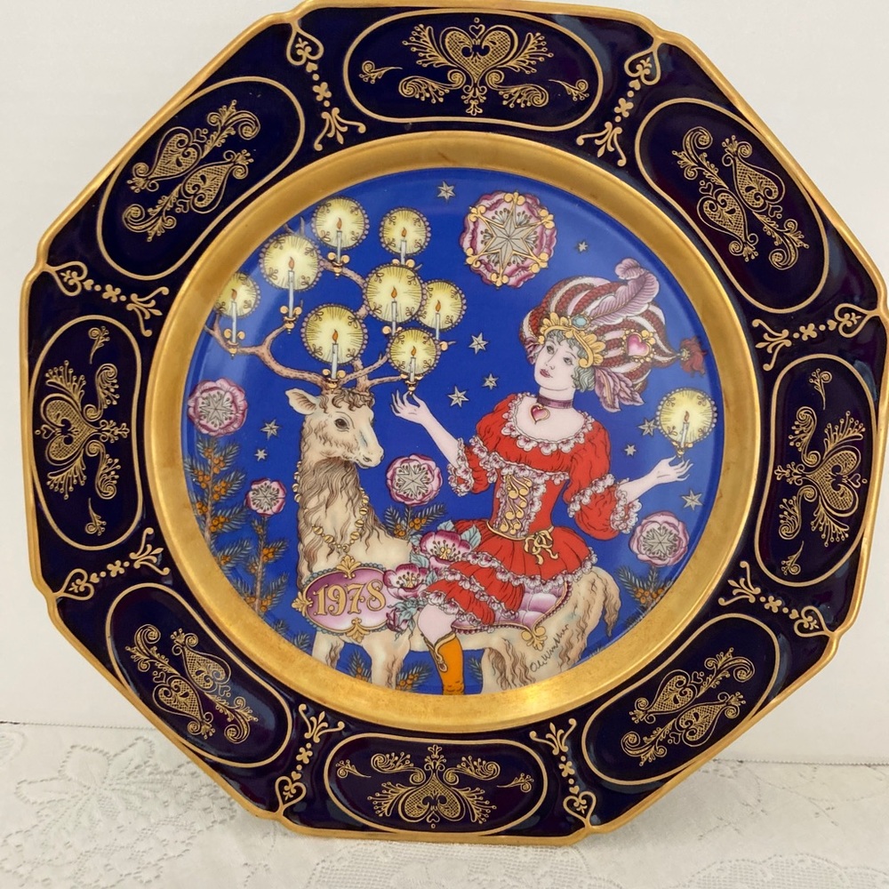 Vintage 1978 Weihnachtsteller Christmas Plate. Limited Edition. Hand Painted